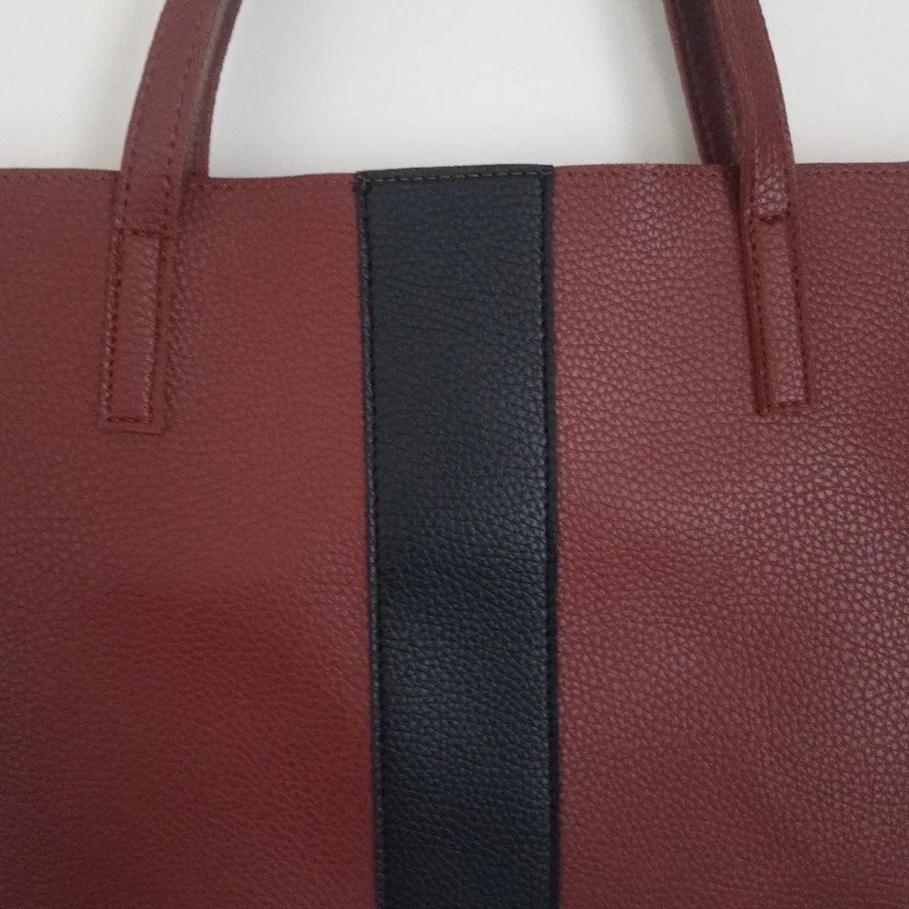 Vince Camuto Lucky Stripe Rusty Brown Laptop Bag - Picture 2 of 7